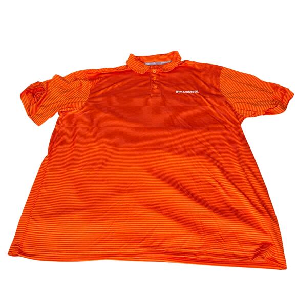 Whataburger Men's sz XL Orange Stripe Polo Short Sleeve Shirt Staff Employee - Picture 1 of 7
